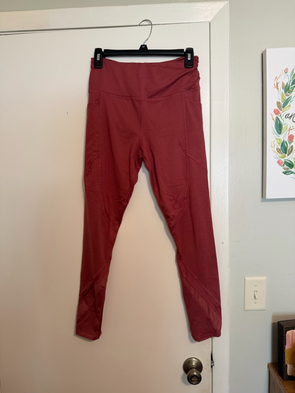 High-Waist Burgundy Leggings